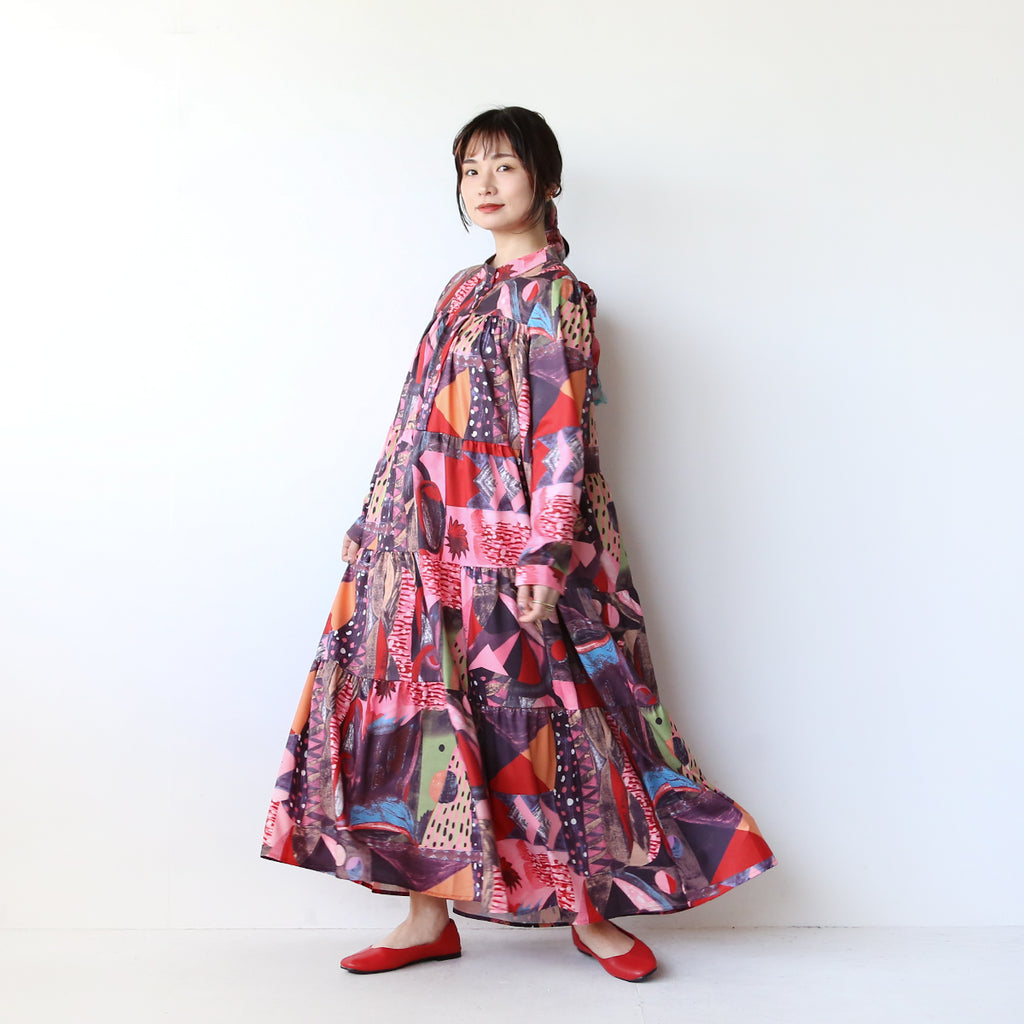 ボタニカルペイント柄ティアードワンピース – LILA & CITTA ONLINE SHOP