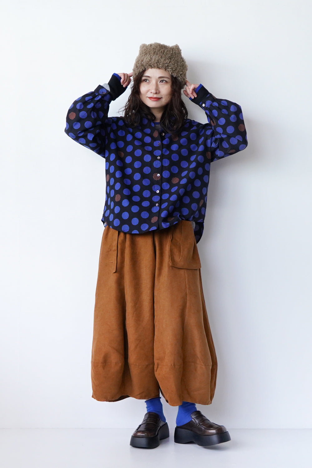 fu-dueka::】ドットプリント長袖シャツ – LILA & CITTA ONLINE SHOP