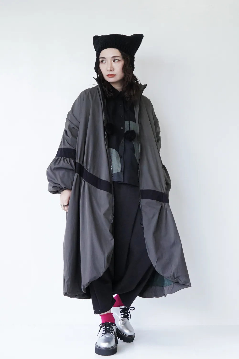 斜め配色ロングコート – LILA & CITTA ONLINE SHOP