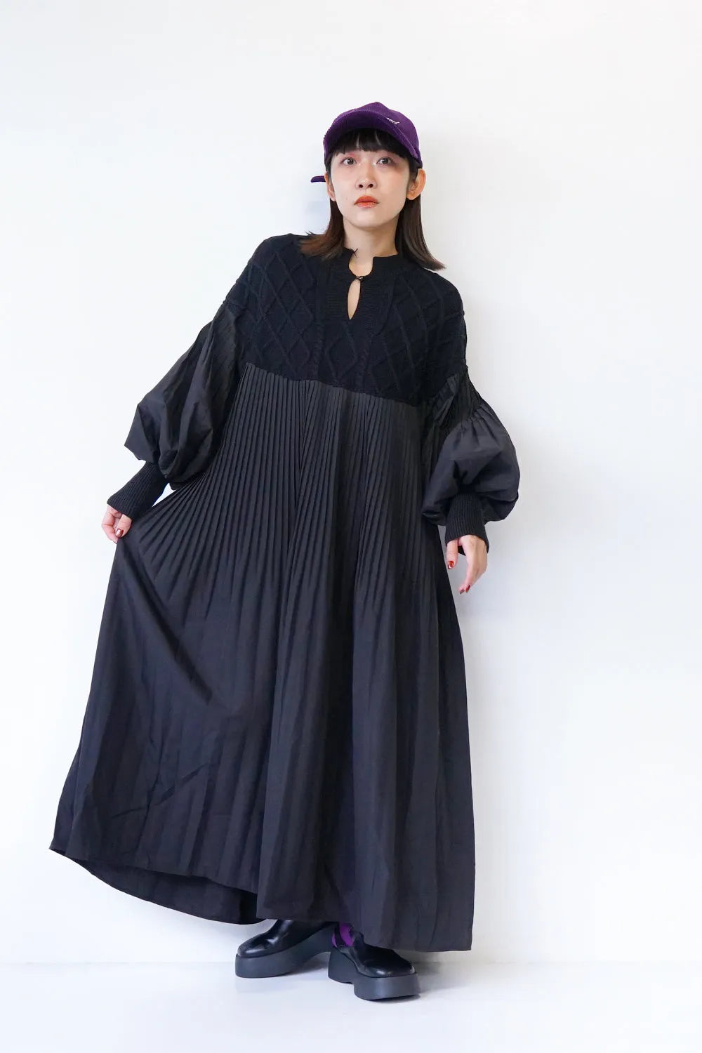 ニット×プリーツロングワンピース – LILA & CITTA ONLINE SHOP