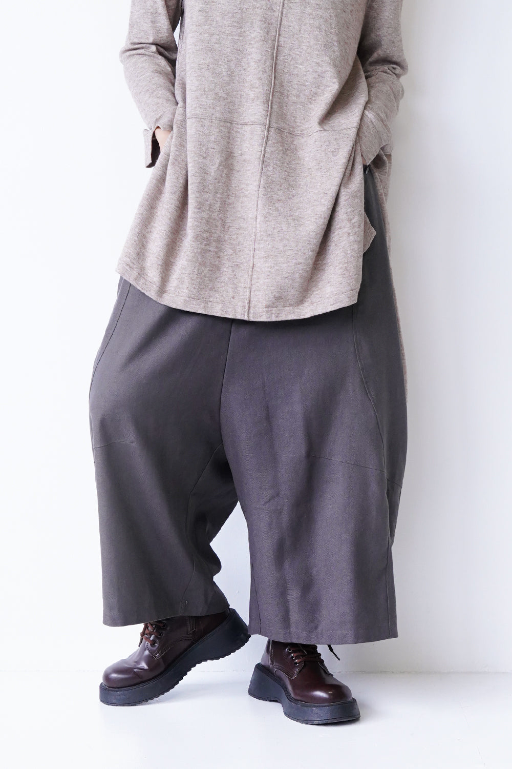 萌サルエルパンツ CAMBIO(カンビオ)】Denim Like Drape Sarrouel Pants サルエルパンツ