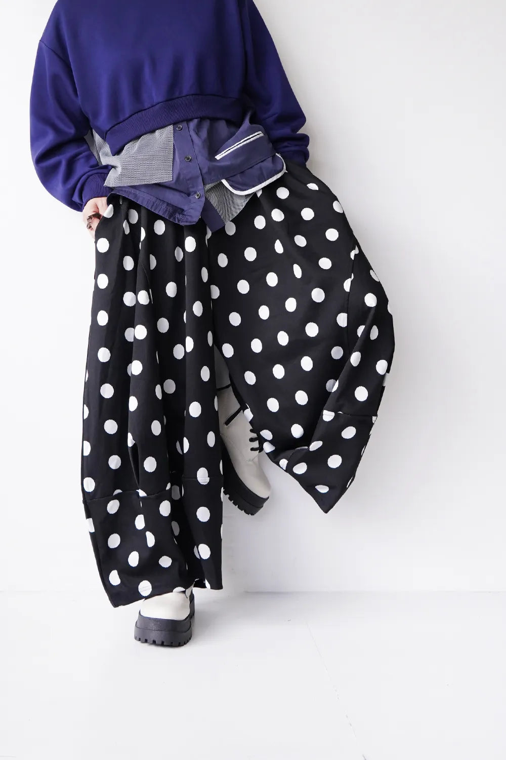 #26168 もも　バルーンパンツオーダー ドット織ラウンド切替バルーンパンツ – LILA & CITTA ONLINE SHOP