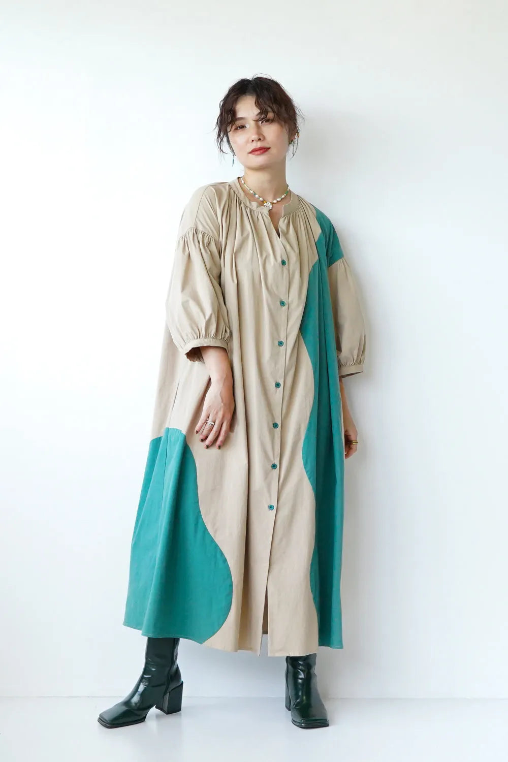 【LILA n' citta】配色ワンピース