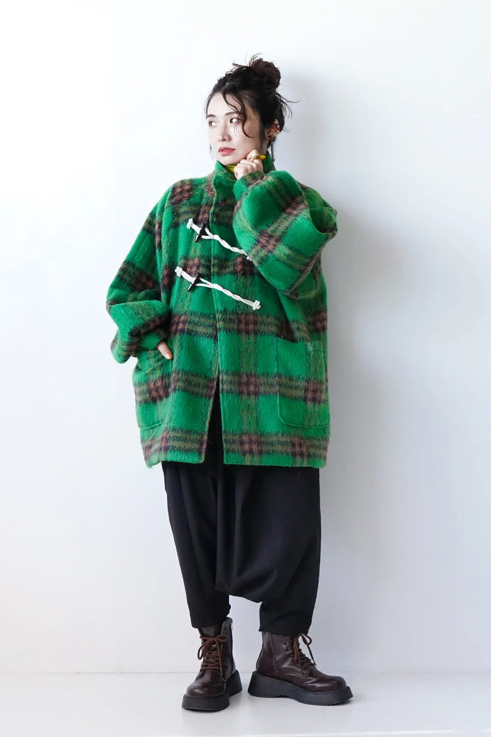 【LILA n' citta】チェック柄ハーフコート