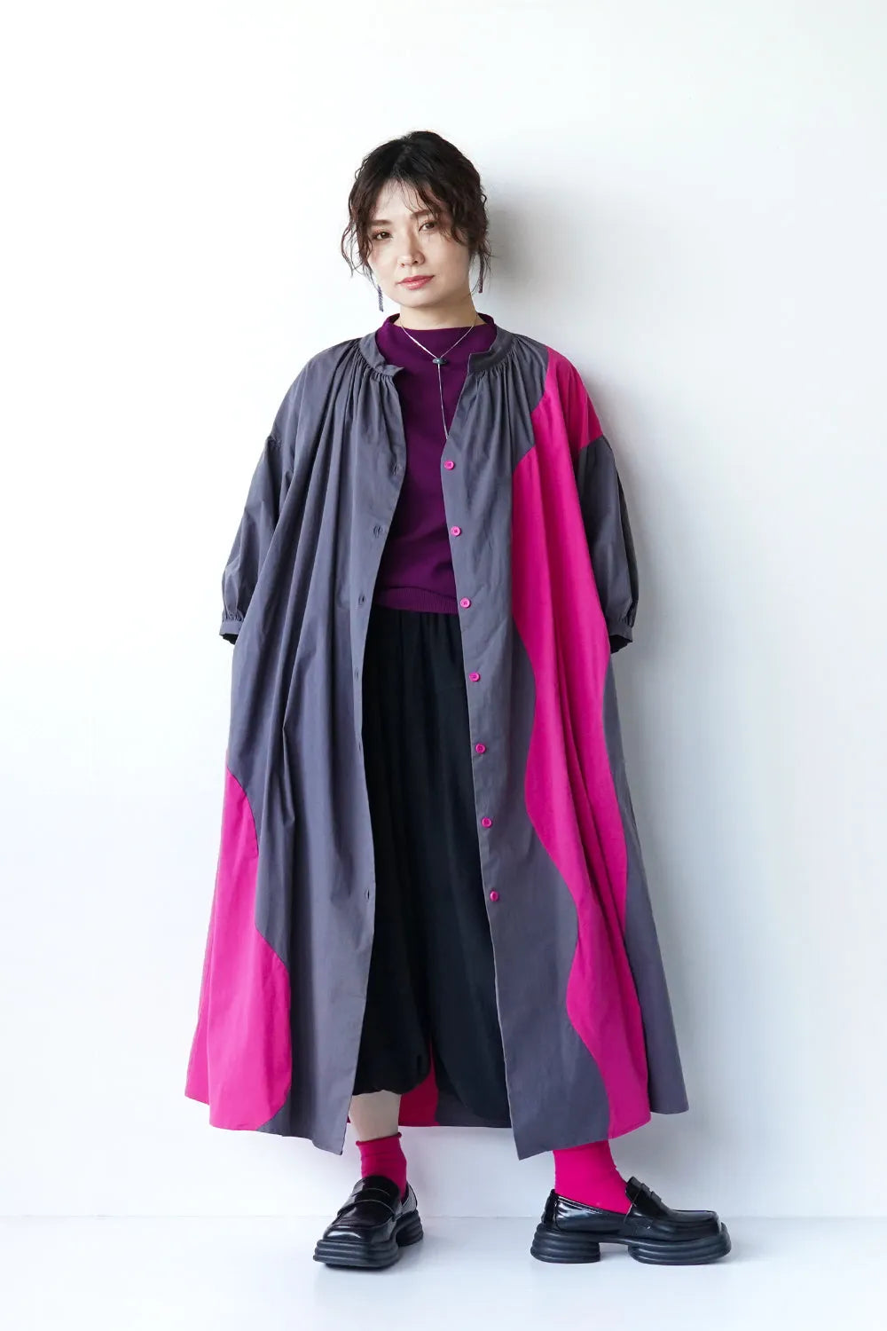 モックネックニットソー