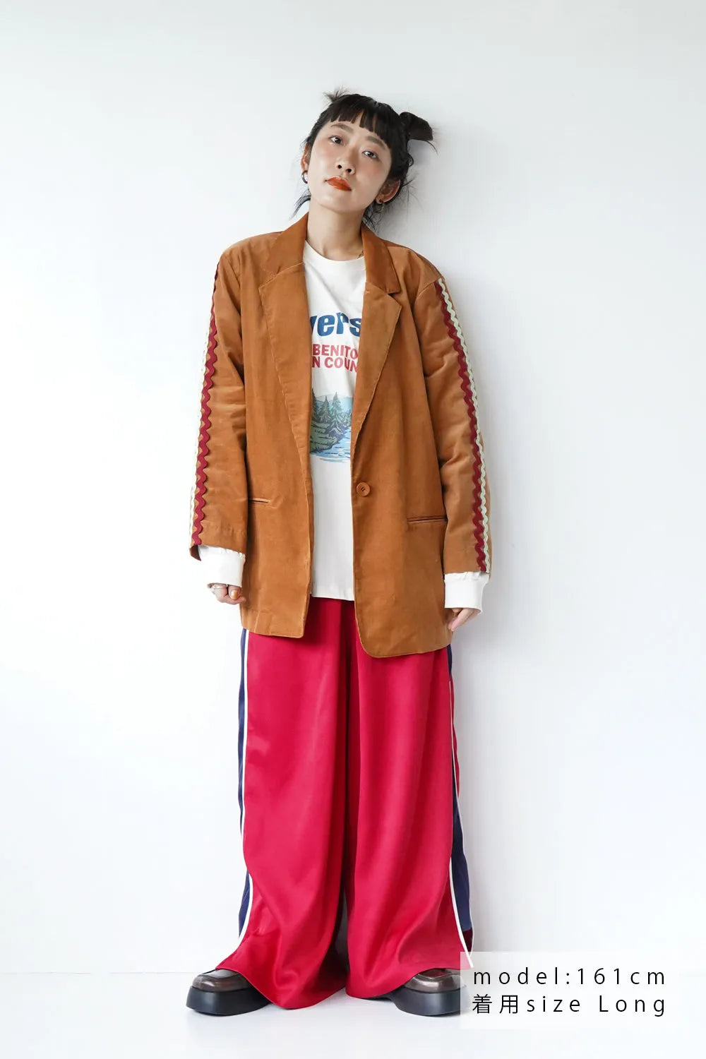 【LILA n’ citta】サイド配色トラックパンツ