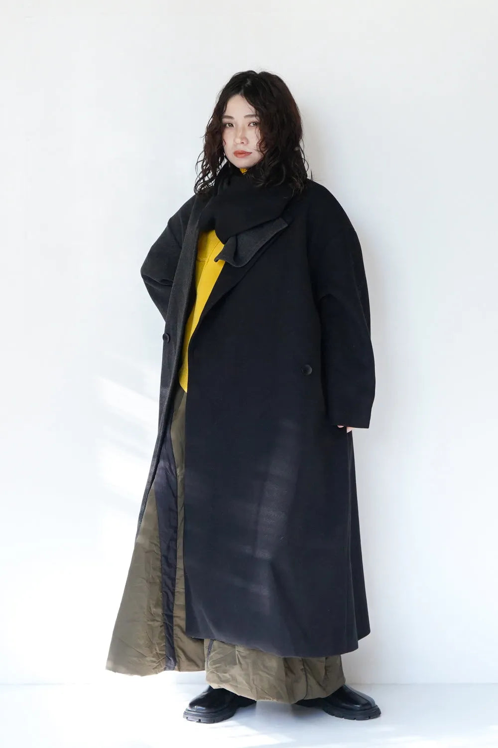 バイカラーテーラードコート