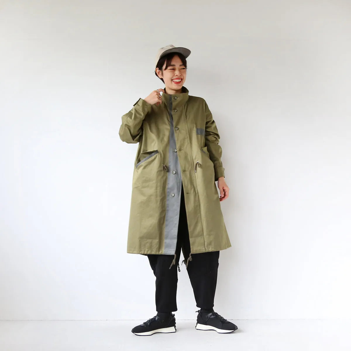 【LILA n’ citta】バイカラーフィッシュテールコート