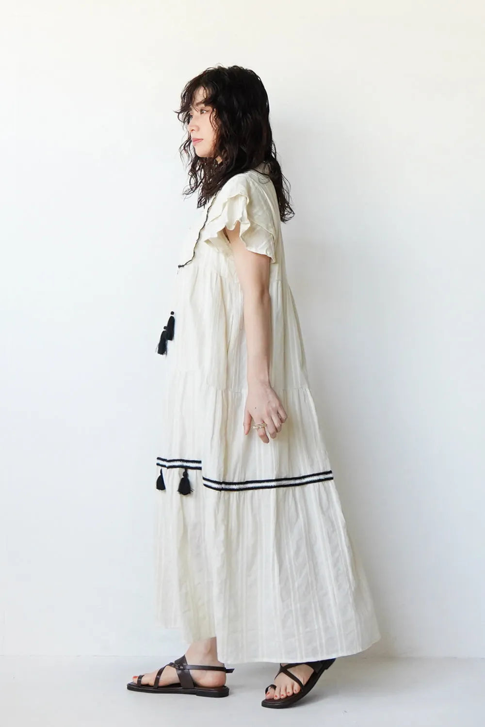 タッセルティアードワンピース