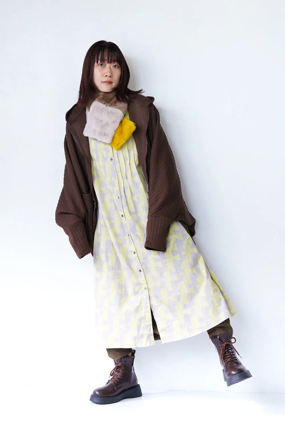 ジップデザインドルマンパーカ