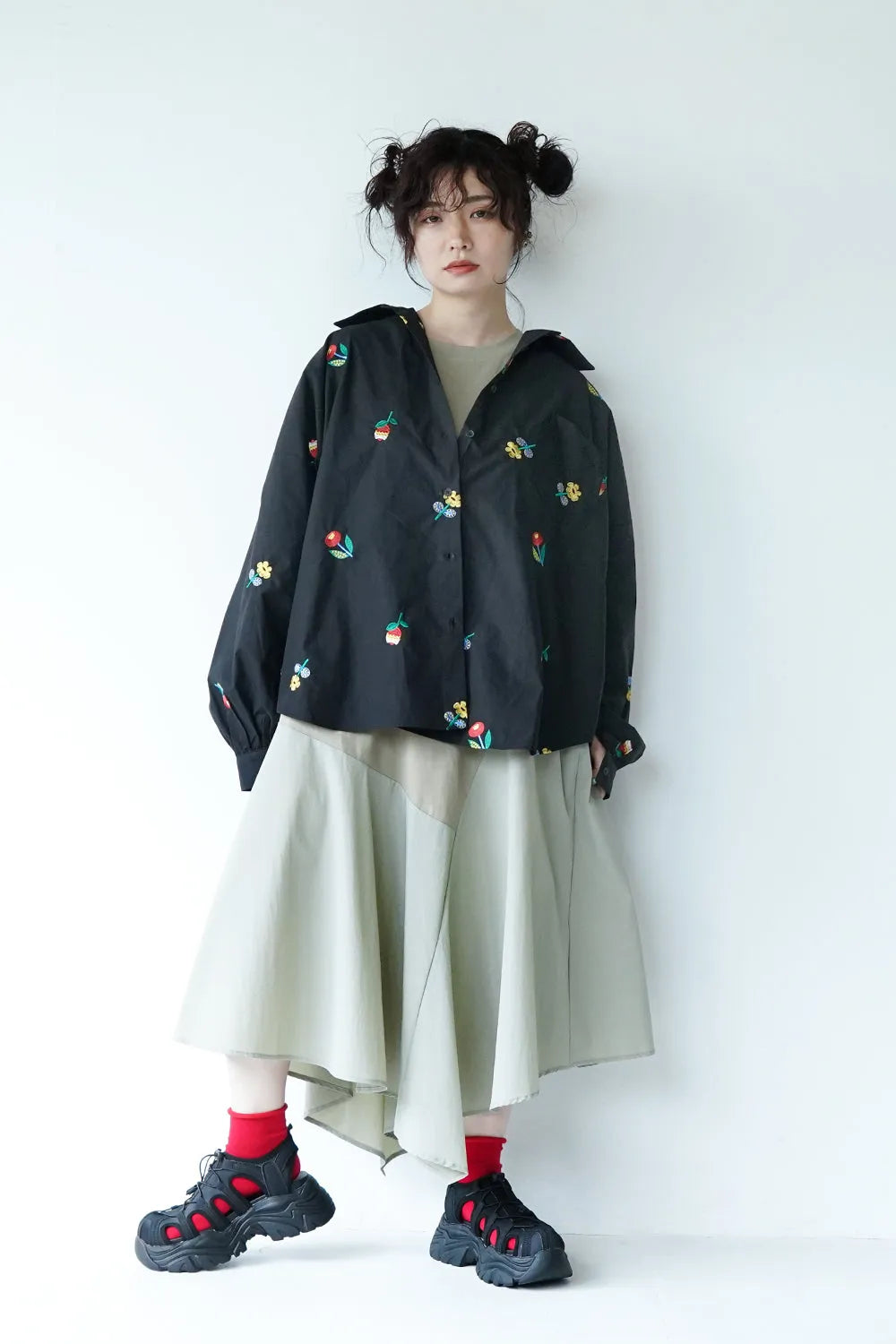 切替アシメワンピース