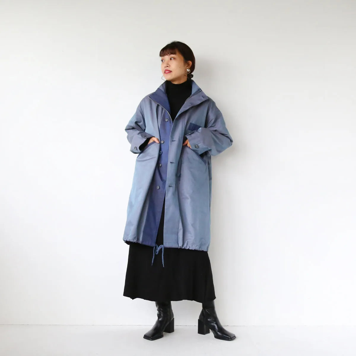 【LILA n’ citta】バイカラーフィッシュテールコート