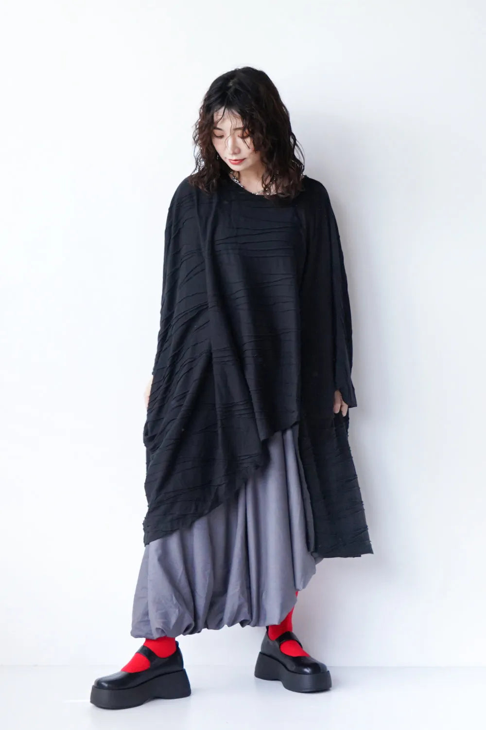 アシメヘムバルーンスカート