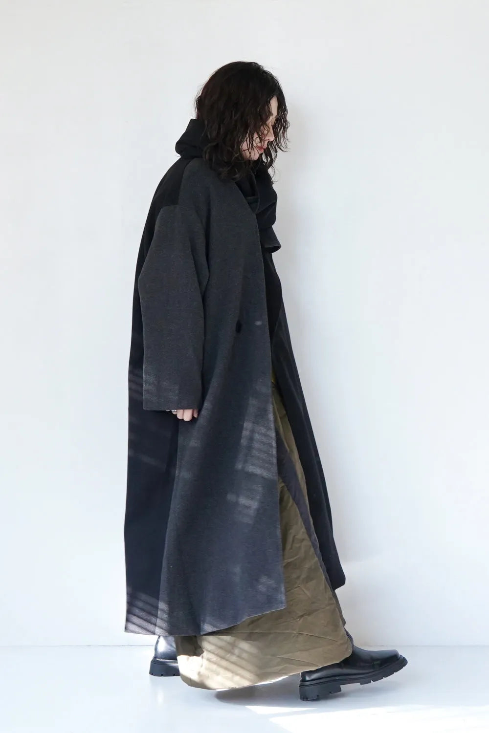 バイカラーテーラードコート