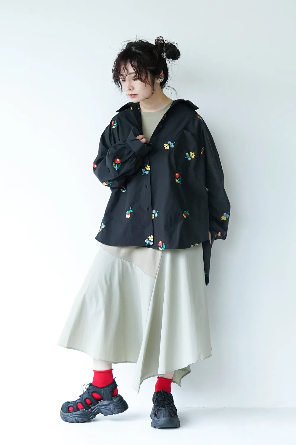 切替アシメワンピース