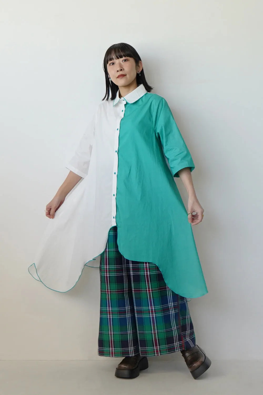 【LILA n' citta】スカラップヘムチュニックシャツ