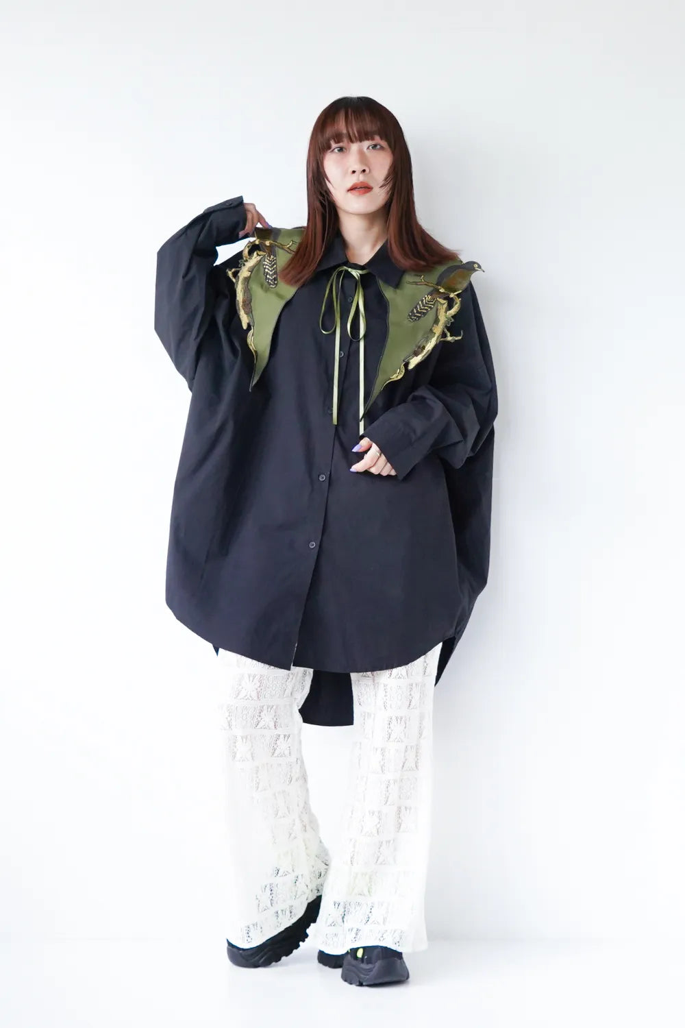 鳥刺繍衿付きチュニックシャツ – LILA & CITTA ONLINE SHOP 鳥刺繍衿付きチュニックシャツ – LILA & CITTA ONLINE SHOP