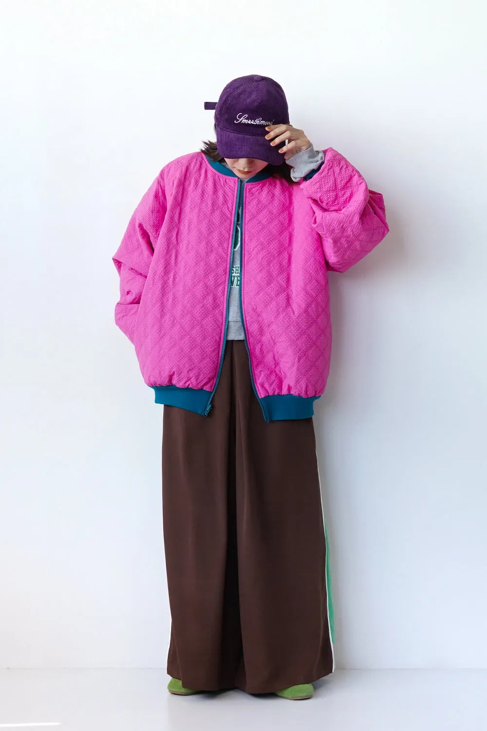 【LILA n’ citta】サイド配色トラックパンツ