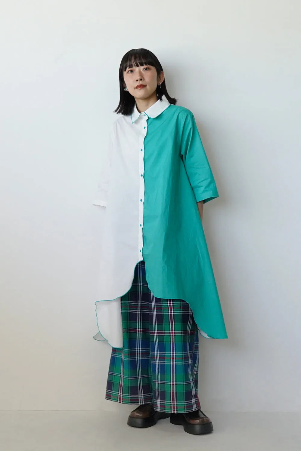 【LILA n’citta】チェック柄ワイドパンツ