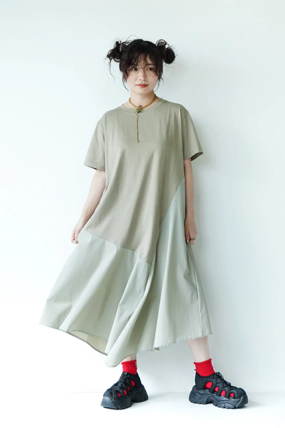 切替アシメワンピース