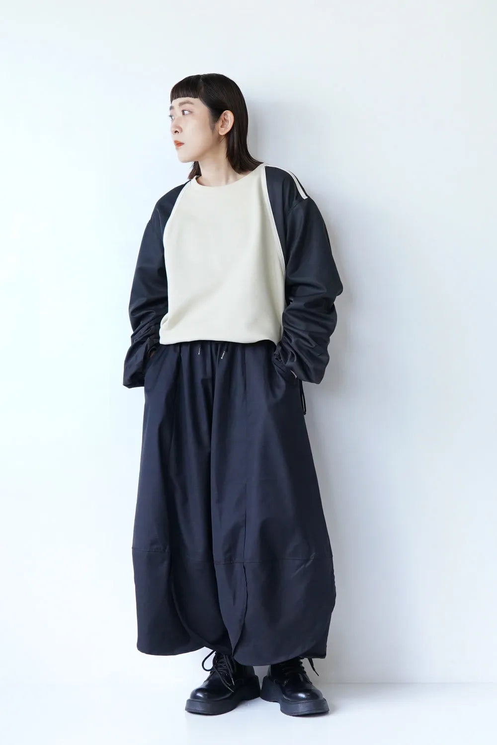スカラップヘム切替バルーンパンツ