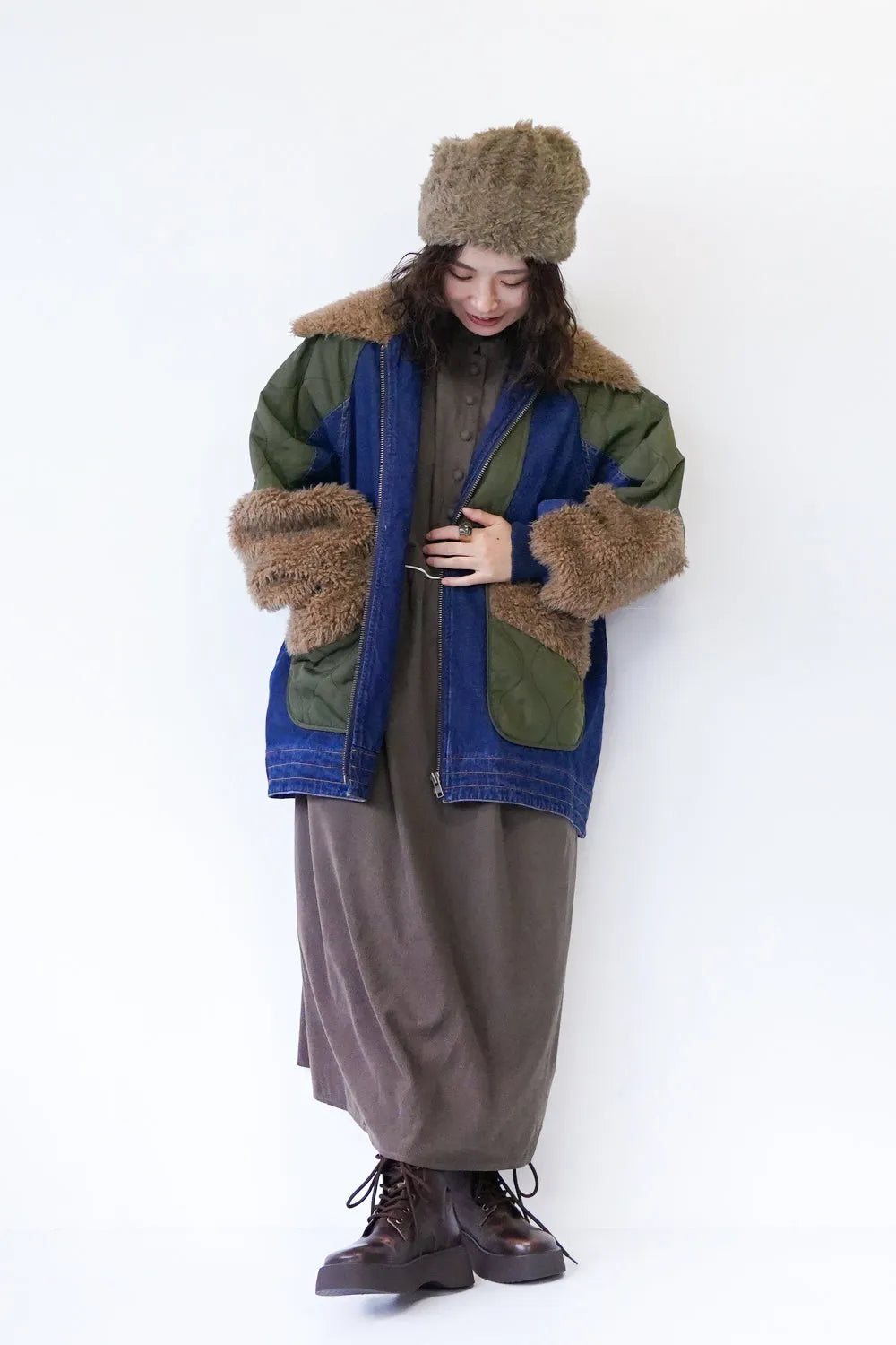 ボアMIXデニムジャケット