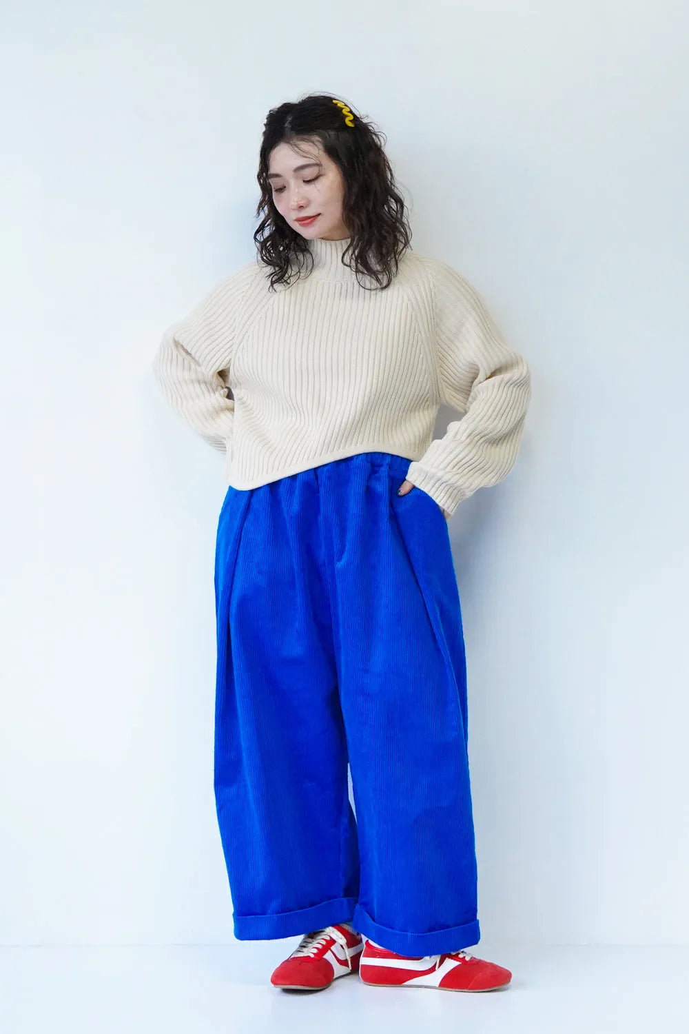 【ante aciem】アシンメトリーリブニット