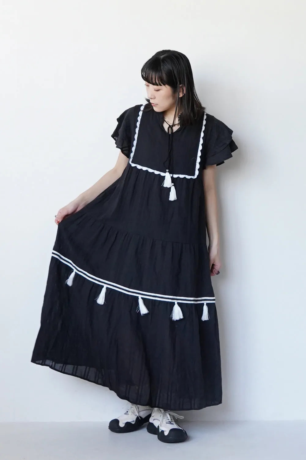タッセルティアードワンピース
