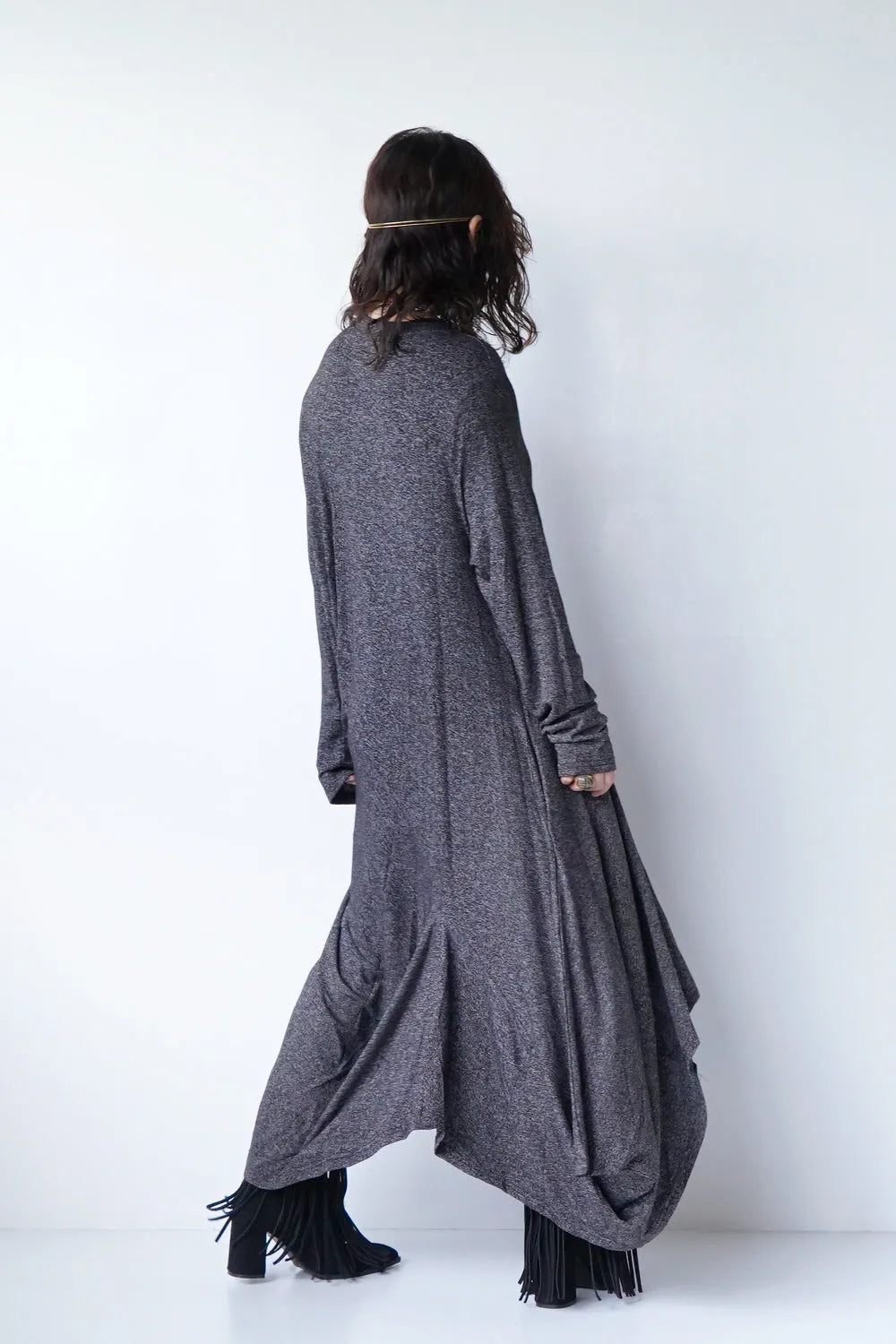 アシメ変形チュニックニットワンピース