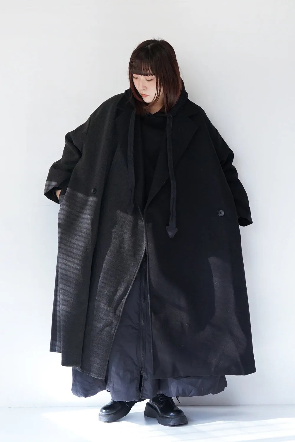 バイカラーテーラードコート