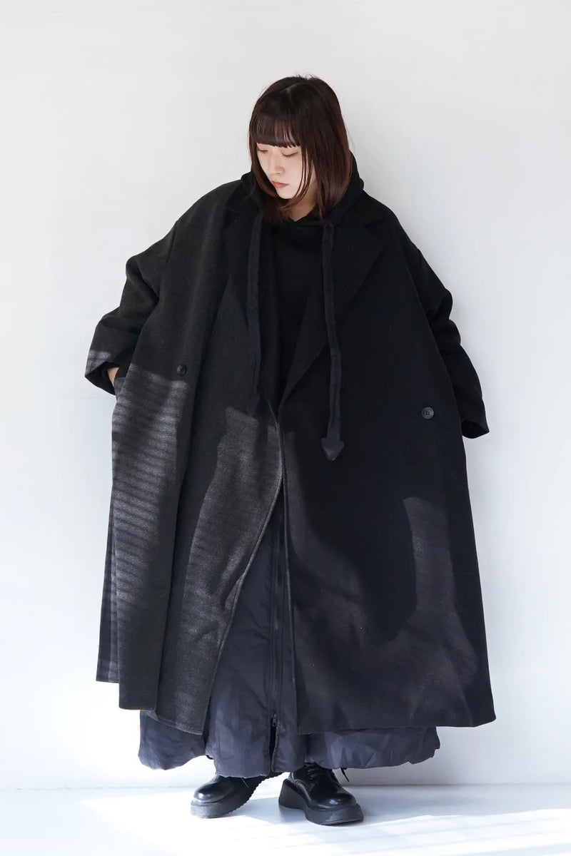 バイカラーテーラードコート