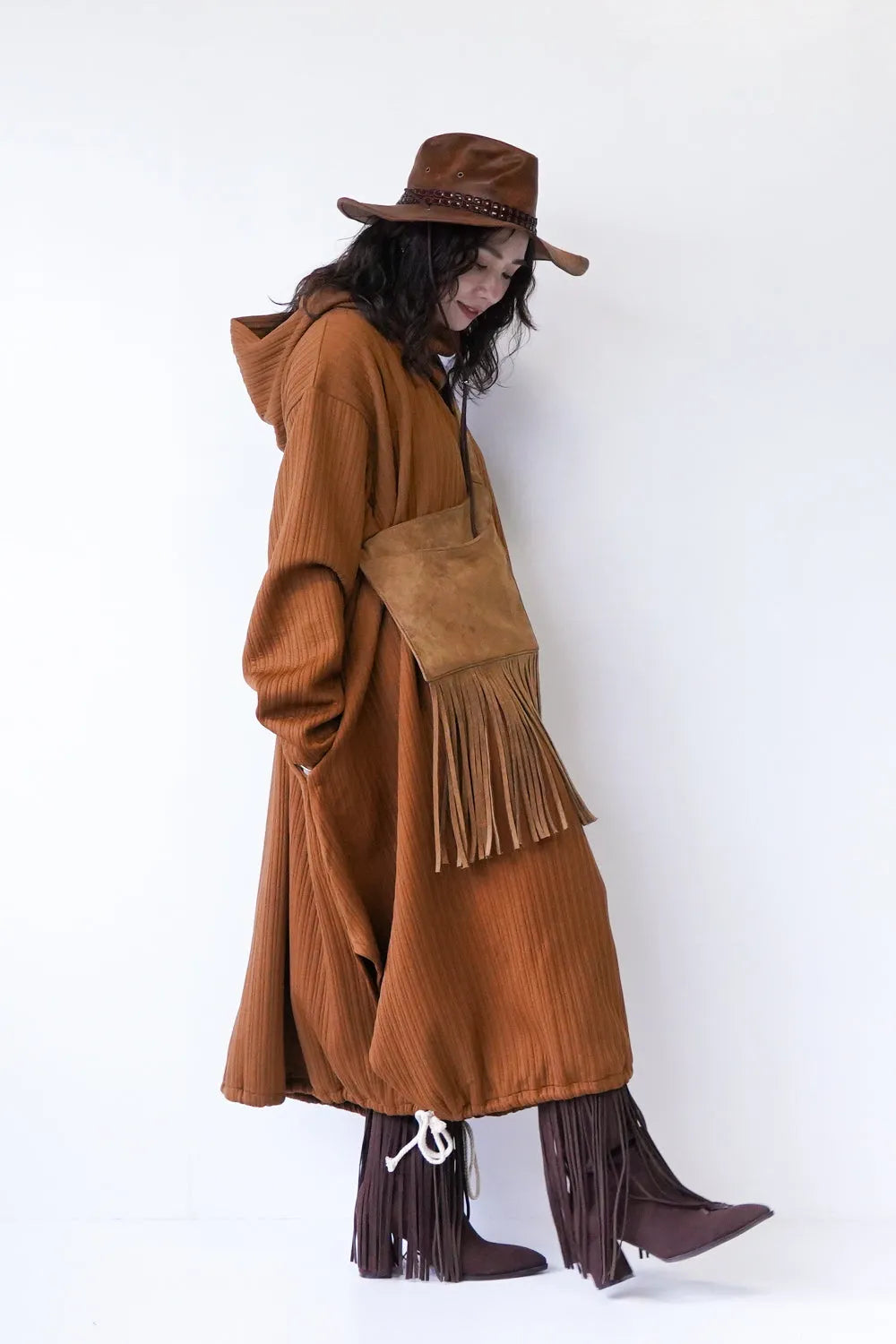 ハイネックフードビッグパーカワンピース