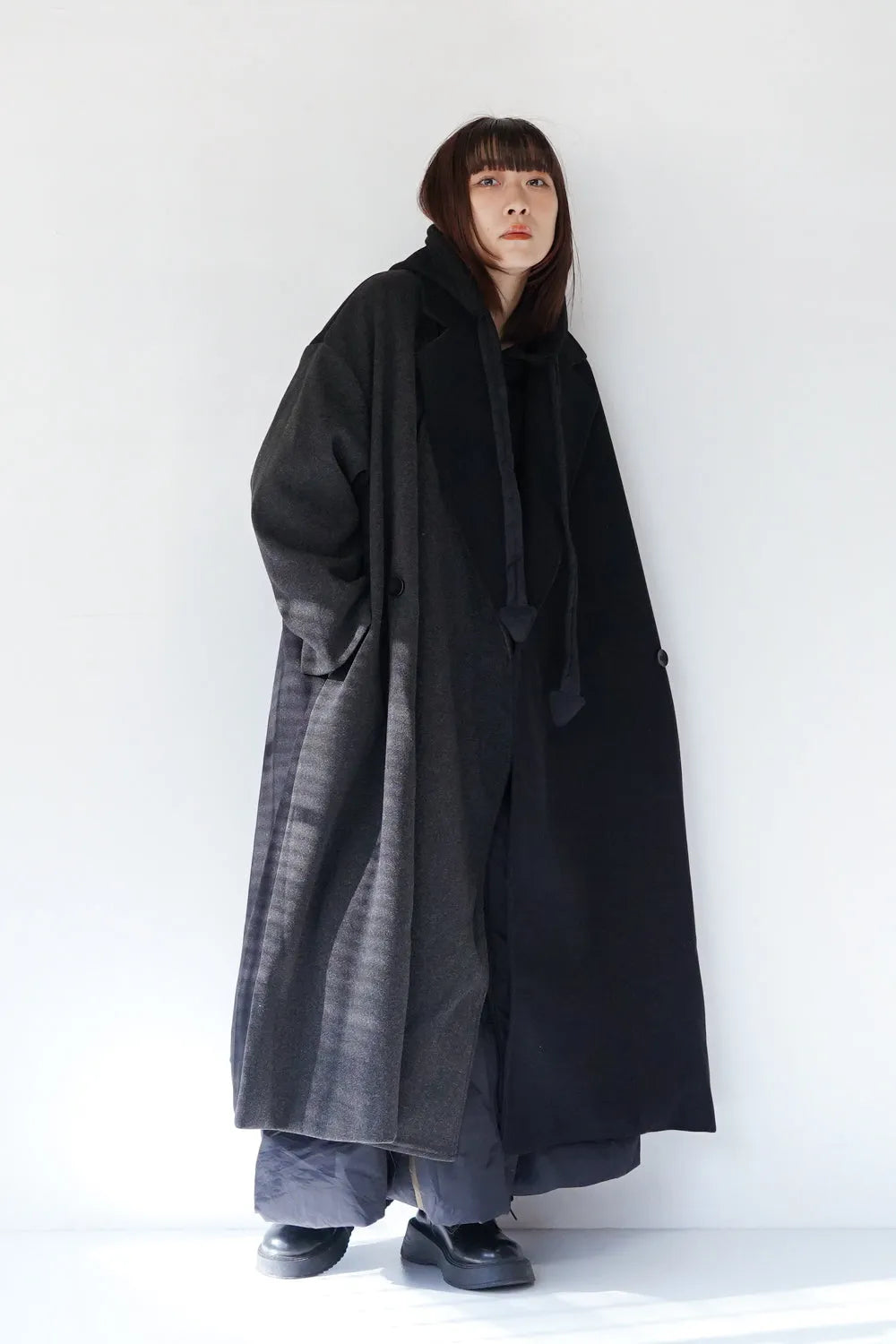 バイカラーテーラードコート