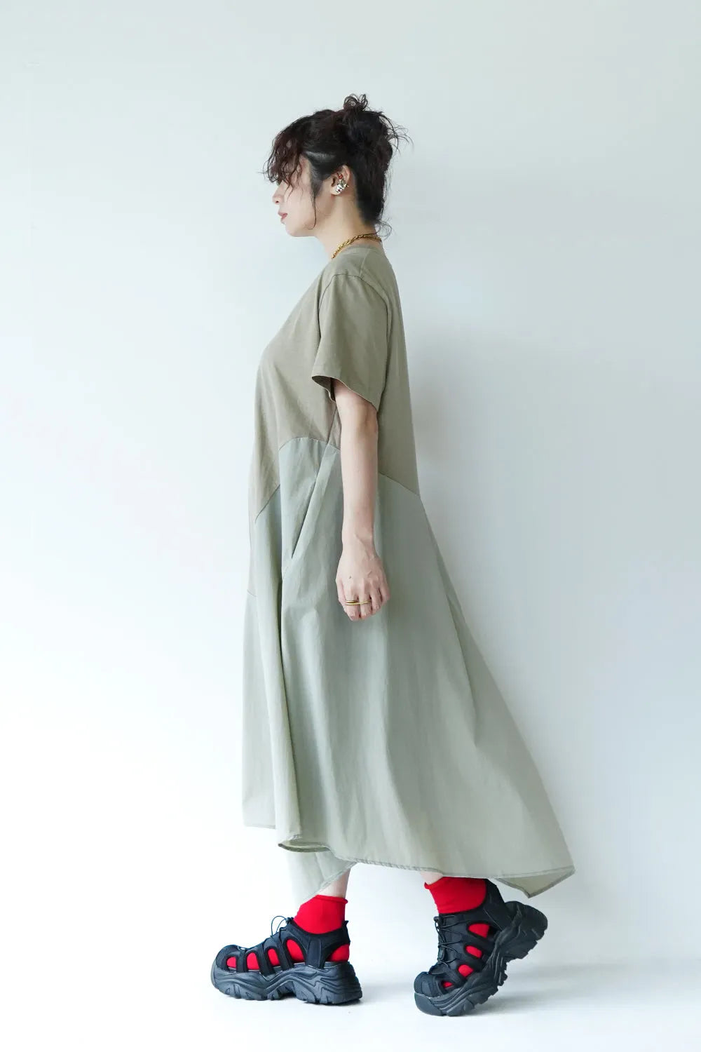 切替アシメワンピース