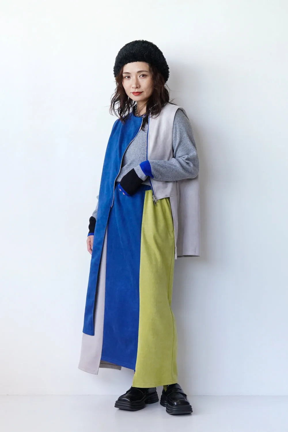 【MICALLE MICALLE】配色ラインニットソー