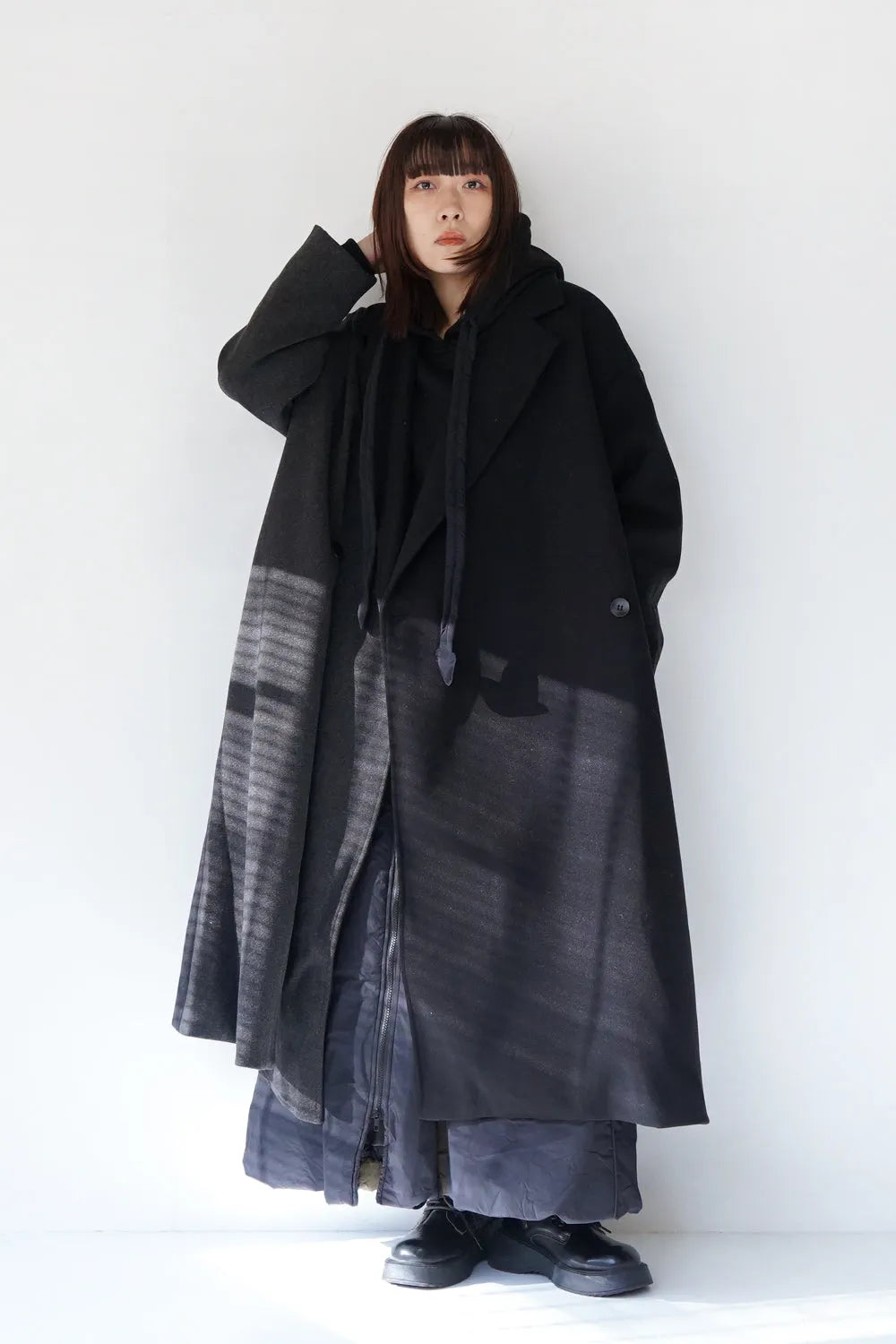 バイカラーテーラードコート