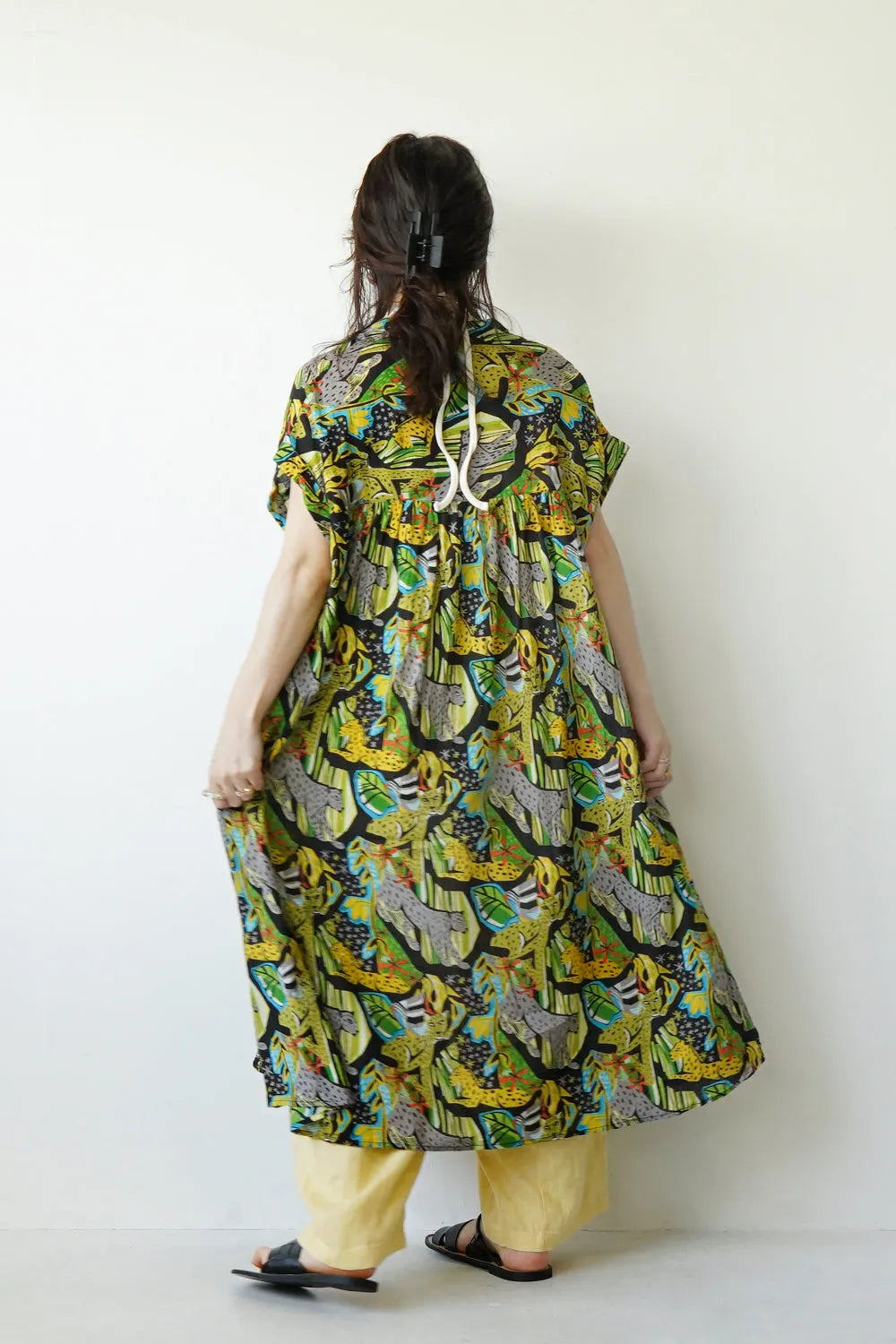 【fu-dueka::】サファリプリントギャザーワンピース