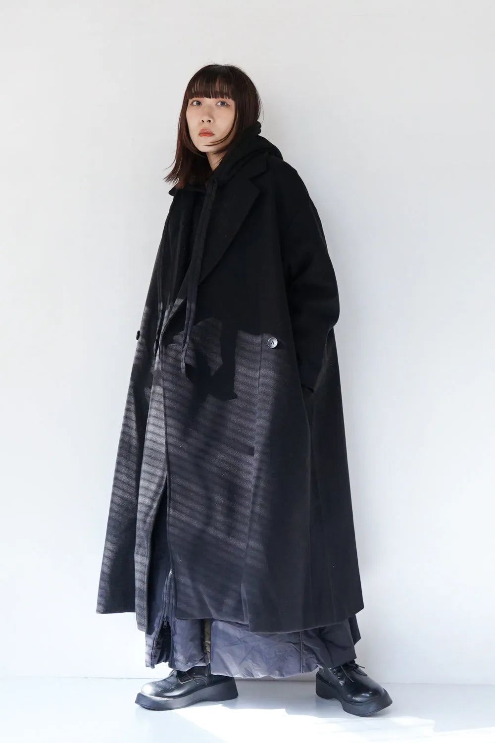 バイカラーテーラードコート