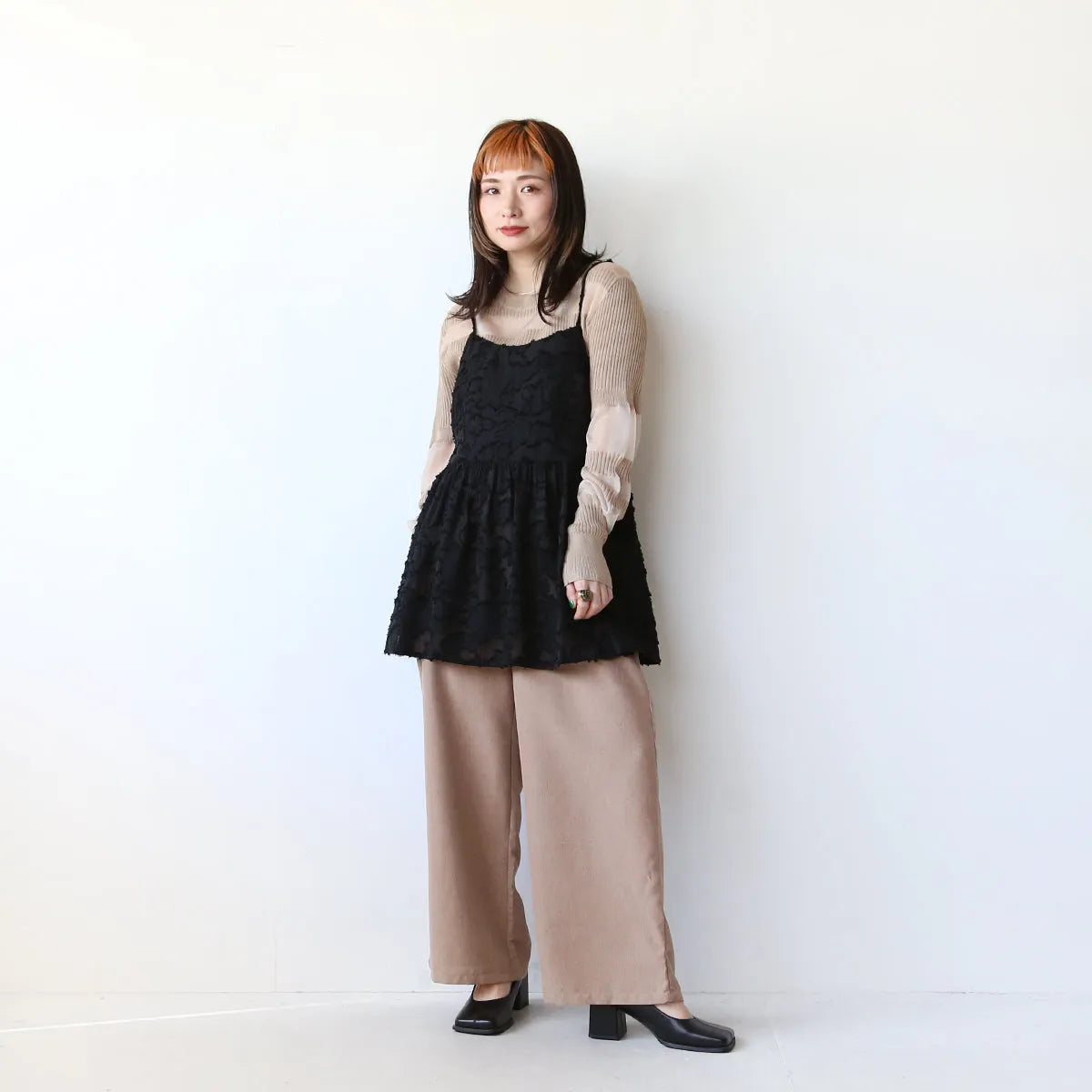 麻ライクワイドパンツ