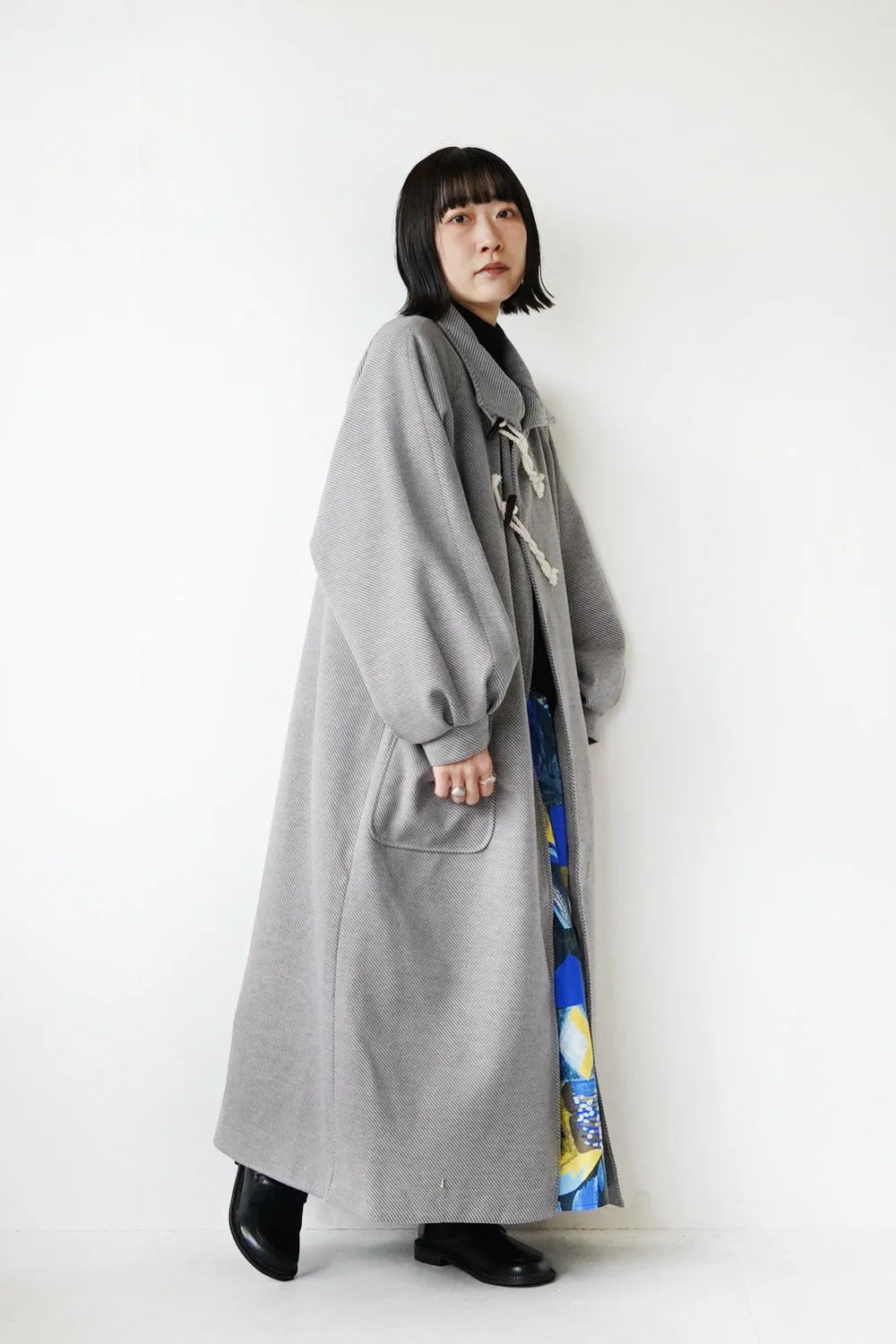 ななめダッフルロングコート