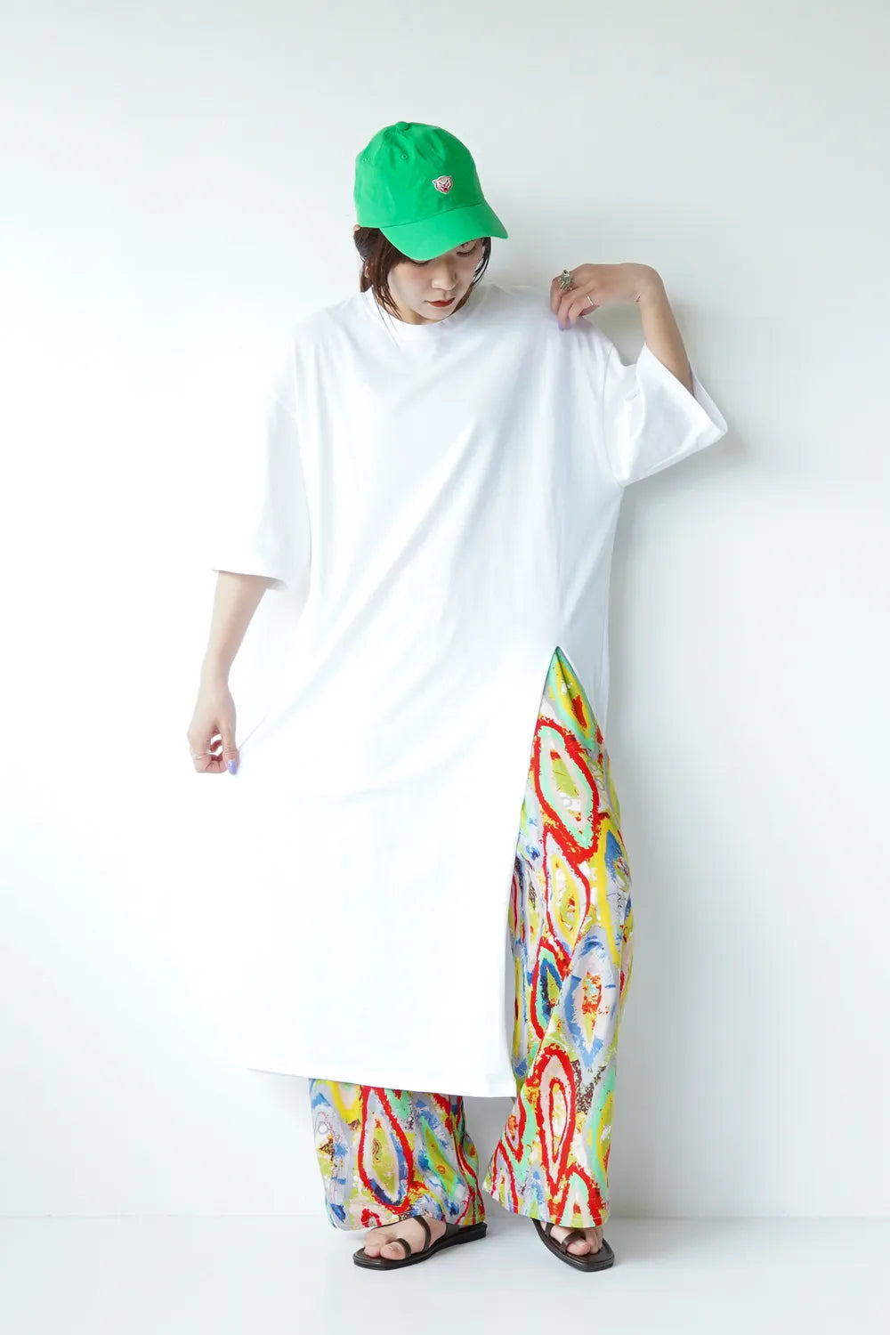 ロングスリットロングカットソー