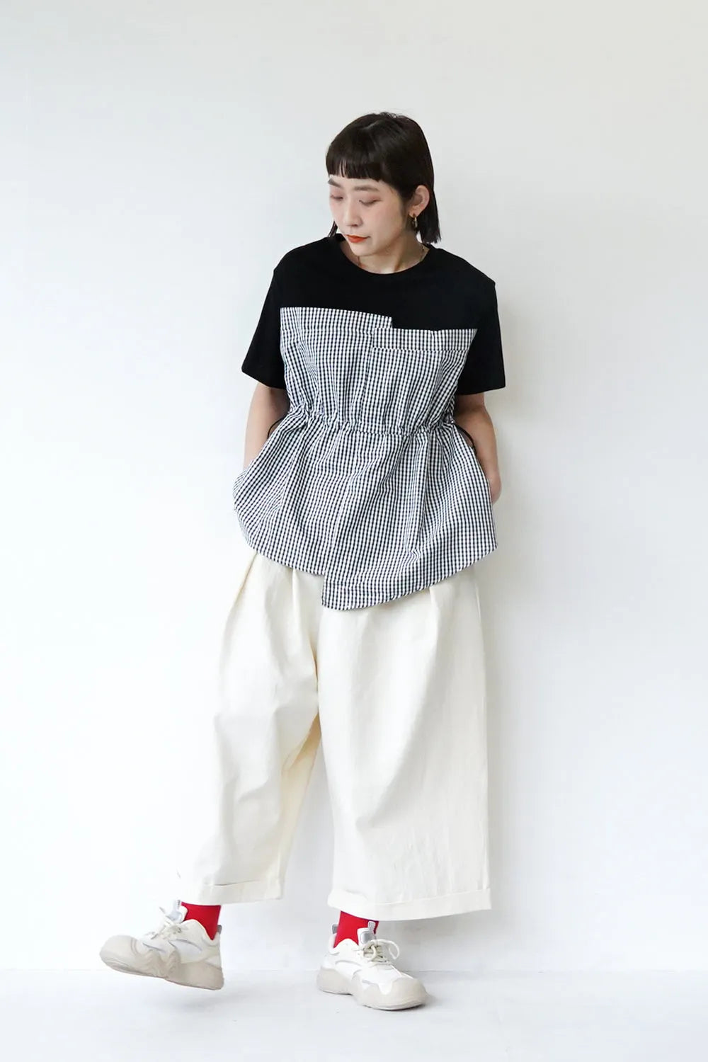 カラータックワイドパンツ