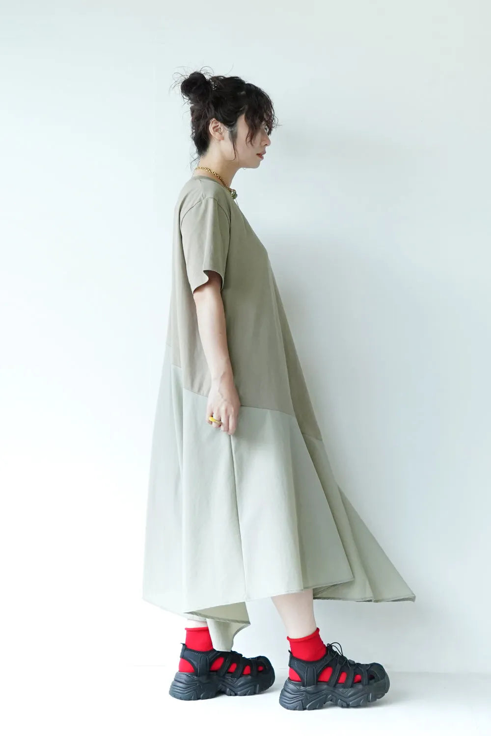 切替アシメワンピース