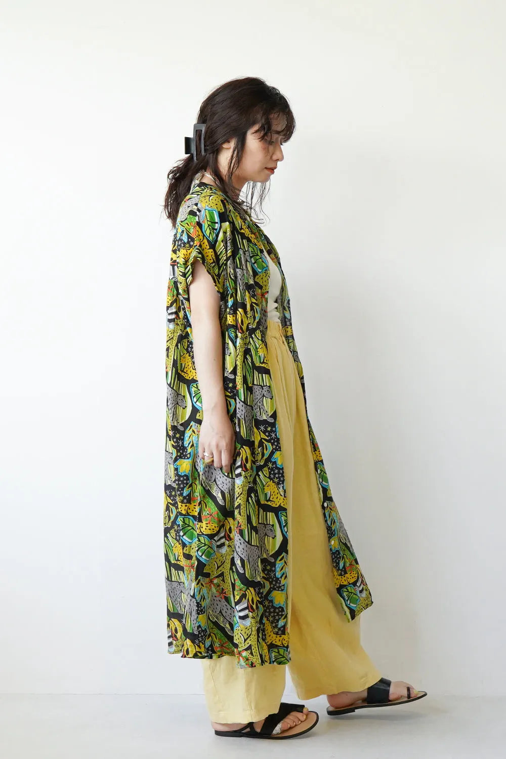 【fu-dueka::】サファリプリントギャザーワンピース