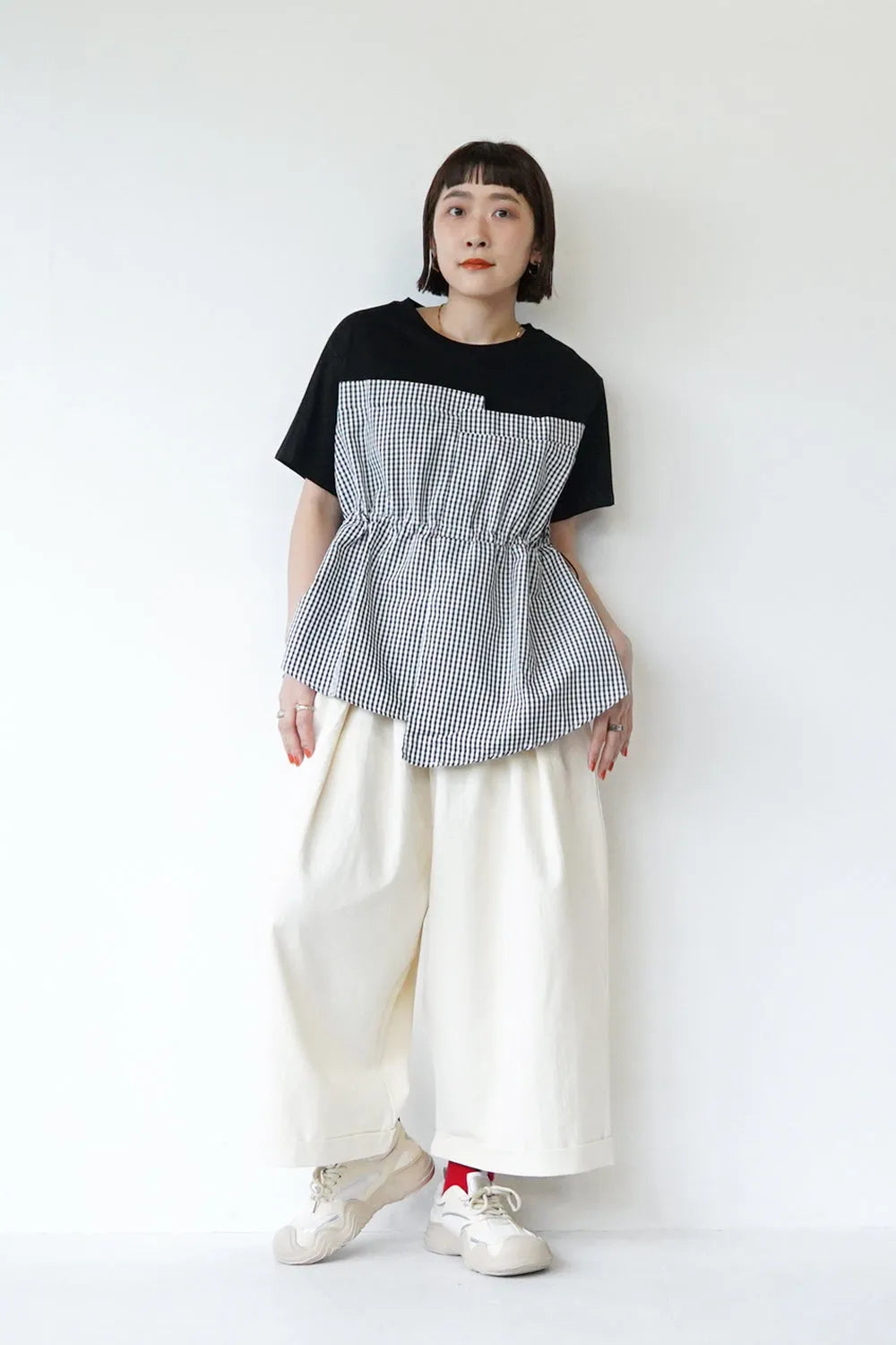 カラータックワイドパンツ