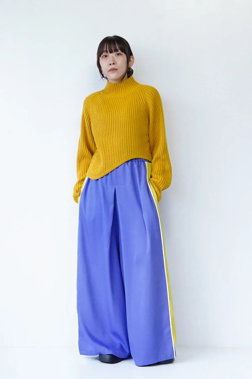 【ante aciem】アシンメトリーリブニット