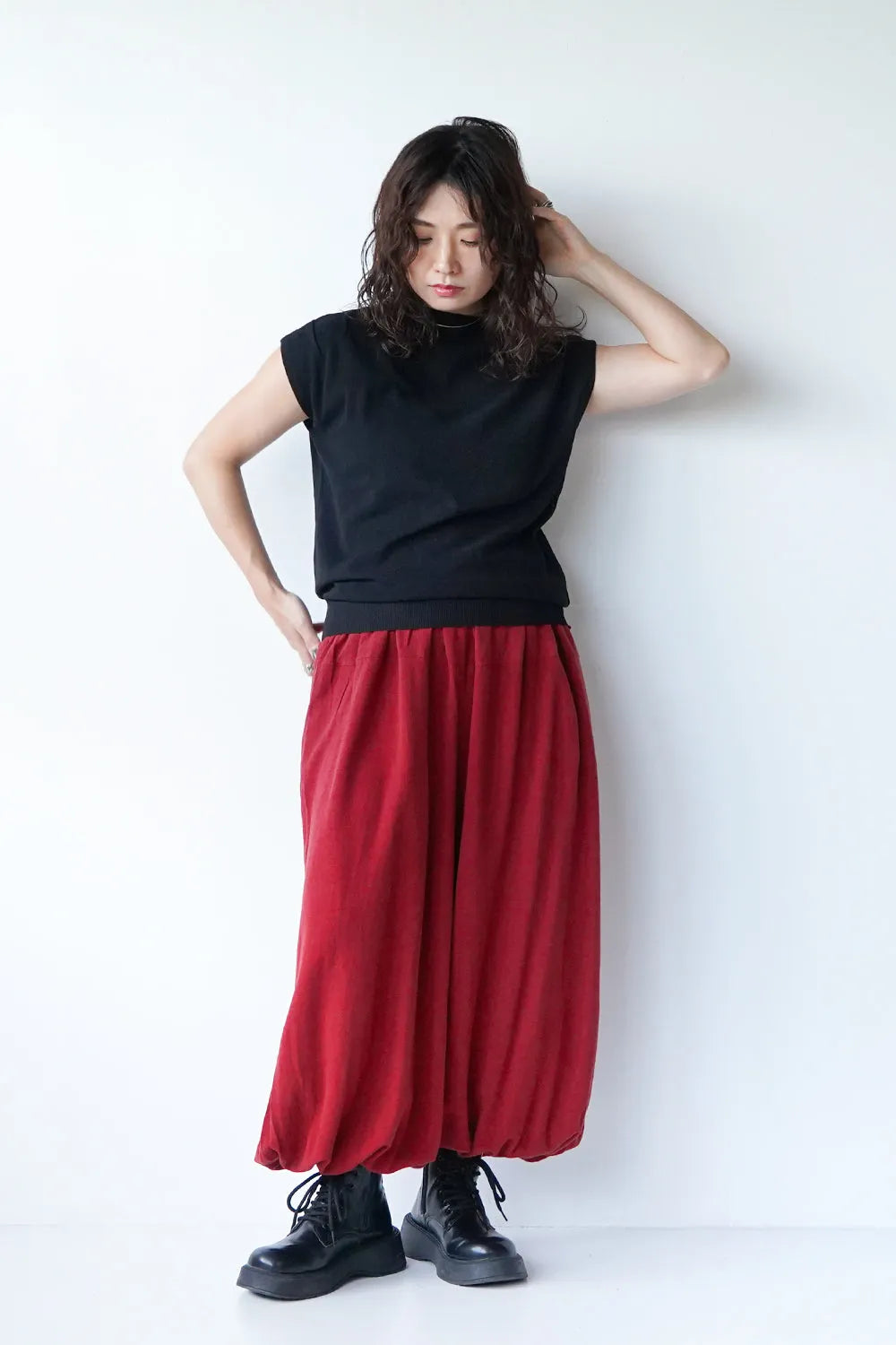 モックネックニットソー