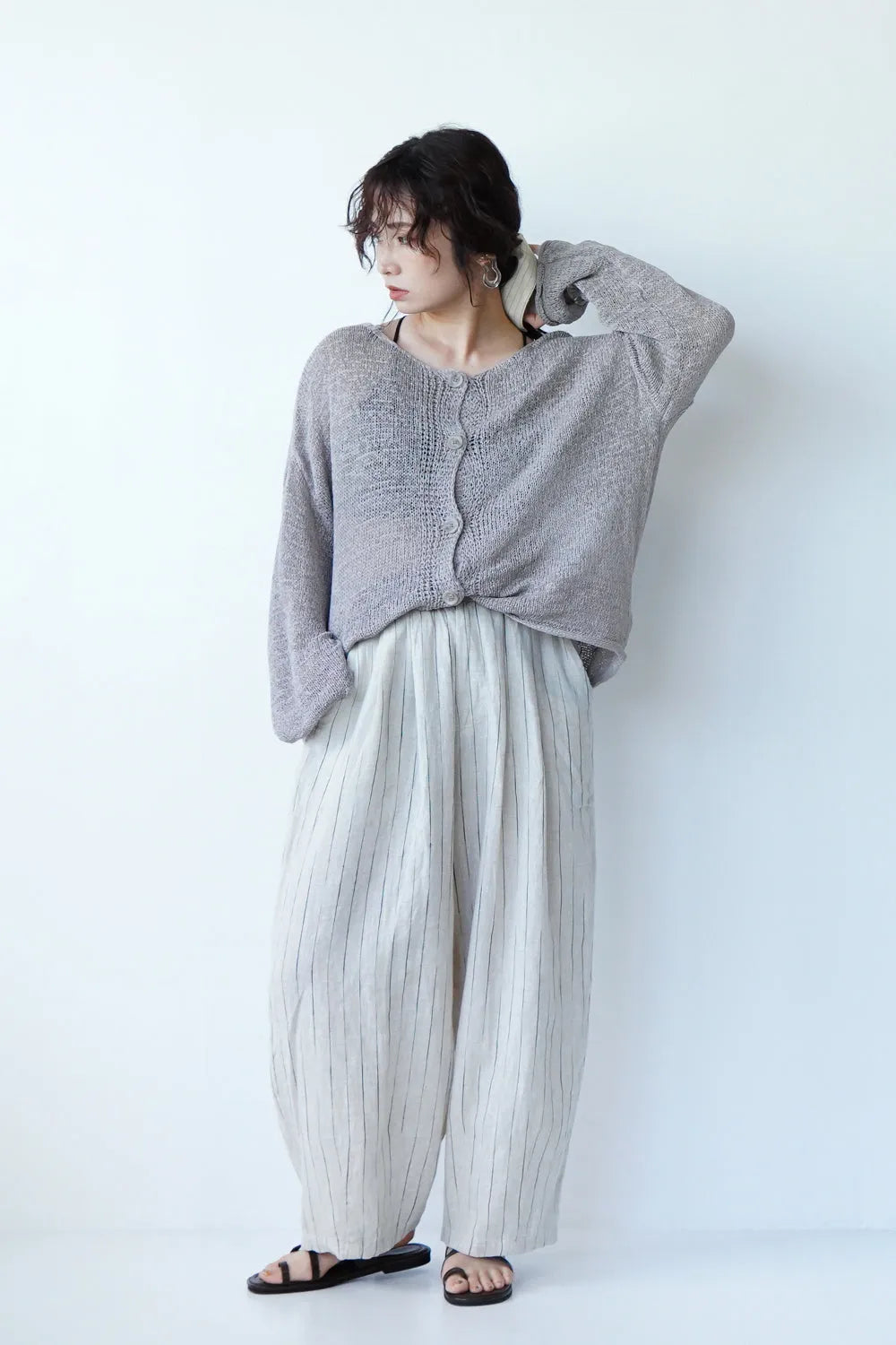 前後2wayローゲージルーズカーデ