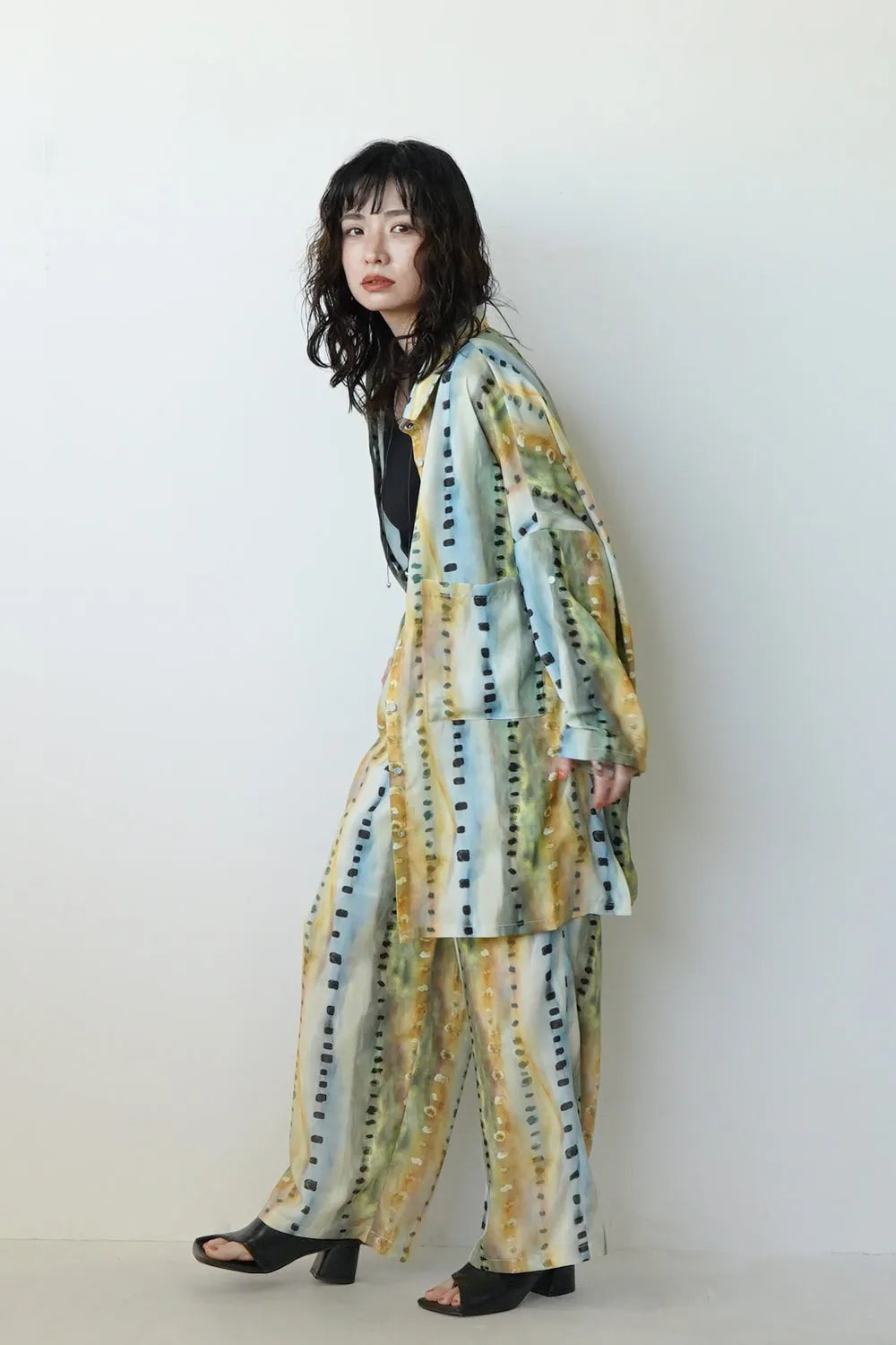 【LILA n’citta】ストライプドットイージーパンツ