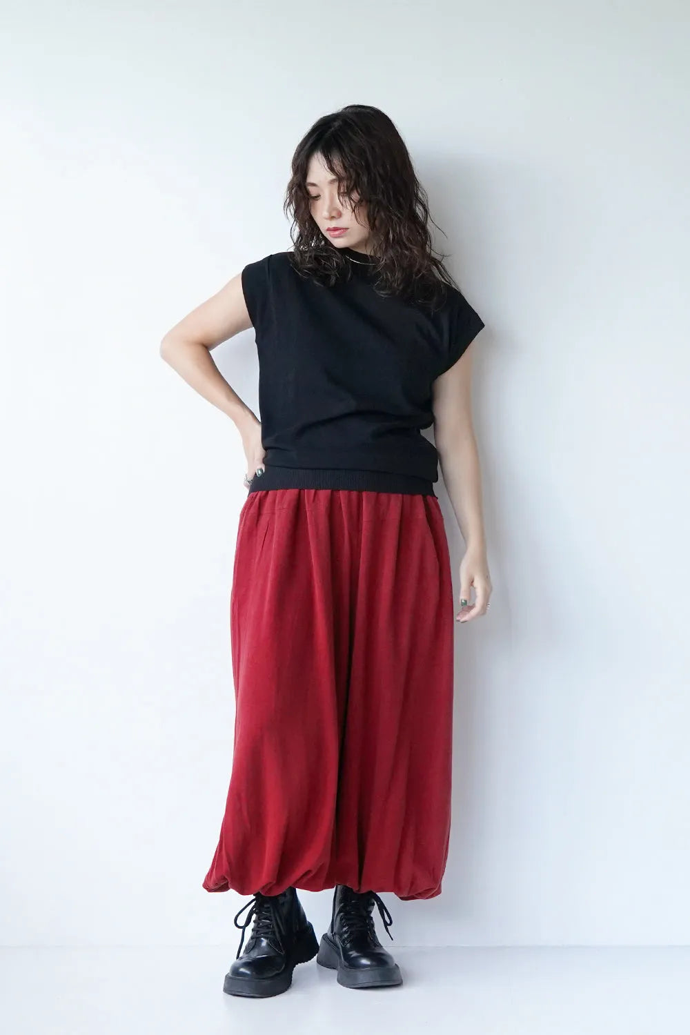 モックネックニットソー